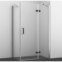 Душевое ограждение WasserKraft Aller 120x100 см 10H10RBLACK MATT (стекло 8 мм), хром/прозрачное фото 