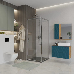 Душевое ограждение Niagara Nova 80x70 см NG-63-8A-NG-A70, хром/прозрачное фото 