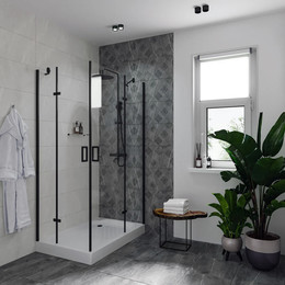 Душевое ограждение Niagara Nova 120x80 см NG-6817-08 BLACK, черный/прозрачное фото 