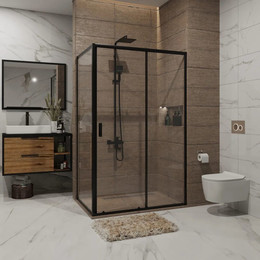 Душевое ограждение Niagara Nova 120x80 см NG-82-12AB-NG-A80B, черный/прозрачное фото 