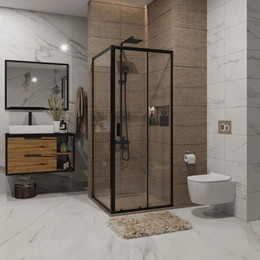 Душевое ограждение Niagara Nova 90x100 см NG-82-9AB-NG-A100B, черный/прозрачное фото 