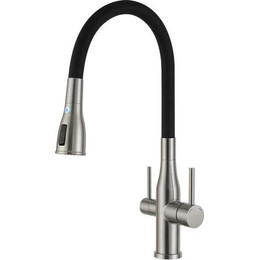 Смеситель для кухни Gappo G4399-65, сатин/черный фото 