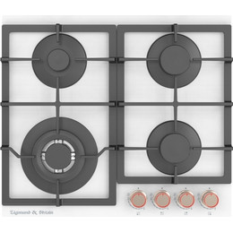 Газовая варочная поверхность Zigmund & Shtain MN 199.61 W (белое стекло) фото 