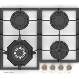 Газовая варочная поверхность Zigmund & Shtain M 26.6 W (белое стекло) фото 