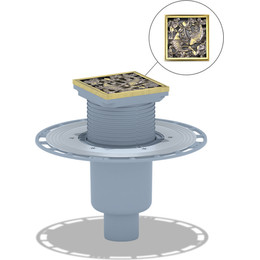 Трап Bronze de Luxe 10x10 см 21980-5902, дизайн-решетка рыбы фото 