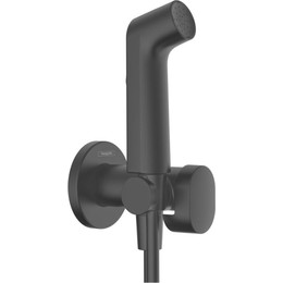 Набор для гигиенического душа Hansgrohe Bidette S 1jet EcoSmart 29232670, черный матовый (без скрытой части) фото 