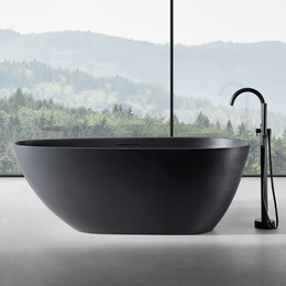 Ванна отдельностоящая Abber Dortmund 170x75 см AM9911B, черный фото 