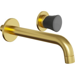 Смеситель для раковины настенный Paini Domus 18PJ208PZ, золото матовое фото 