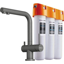 Смеситель для кухни Omoikiri Nagano PL-P + фильтр Pure Drop Lite 4064.8028P, платина фото 