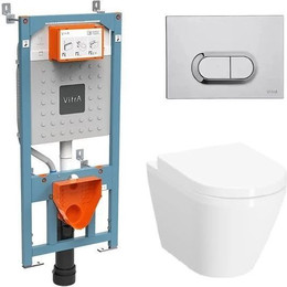 Инсталляция с подвесным безободковым унитазом Vitra Integra Round L-Box 9004B003-7202 фото 