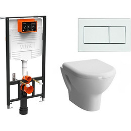 Инсталляция с подвесным безободковым унитазом Vitra Zentrum L-Box 9012B003-7206 фото 