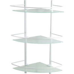 Стеклянная полка угловая WasserKraft K-3133W, цвет белый фото 