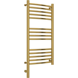 Полотенцесушитель электрический Сунержа Богема 3.0 П14 800x400 мм (выгнутая перемычка) 03-5802-8040 L, золото фото 