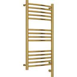 Полотенцесушитель электрический Сунержа Богема 3.0 П14 800x400 мм (выгнутая перемычка) 03-5803-8040 R, золото фото 