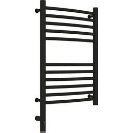 Полотенцесушитель электрический Сунержа Богема 3.0 П11 600x400 мм (выгнутая перемычка) 31-5802-6040 L, чёрный матовый фото 