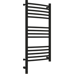 Полотенцесушитель электрический Сунержа Богема 3.0 П14 800x400 мм (выгнутая перемычка) 31-5802-8040 L, чёрный матовый фото 