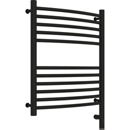 Полотенцесушитель электрический Сунержа Богема 3.0 П11 600x500 мм (выгнутая перемычка) 31-5803-6050 R, чёрный матовый фото 