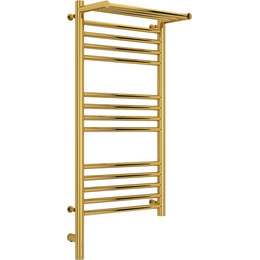 Полотенцесушитель электрический Сунержа Богема с полкой 3.0 П14 800x400 мм (прямая перемычка) 03-5806-8040 L, золото фото 