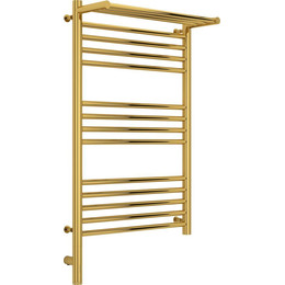 Полотенцесушитель электрический Сунержа Богема с полкой 3.0 П14 800x500 мм (прямая перемычка) 03-5806-8050 L, золото фото 