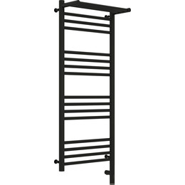 Полотенцесушитель электрический Сунержа Богема с полкой 3.0 П16 1000x400 мм (прямая перемычка) 31-5807-1040 R, чёрный матовый фото 