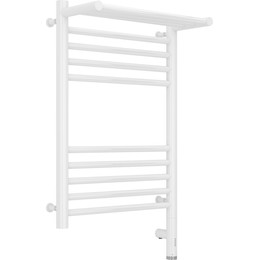 Полотенцесушитель электрический Сунержа Богема с полкой 3.0 П10 600x400 мм (прямая перемычка) 12-5807-6040 R, белый фото 