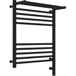 Полотенцесушитель электрический Сунержа Богема с полкой 3.0 П10 600x500 мм (прямая перемычка) 31-5807-6050 R, чёрный матовый фото 