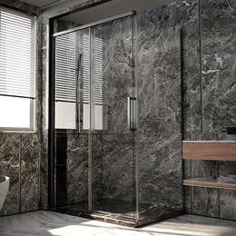 Душевое ограждение Veconi Premium Trento 150x90 см PTC40-SP-15090-GR-01-C4 (стекло 8 мм), графит/прозрачное фото 