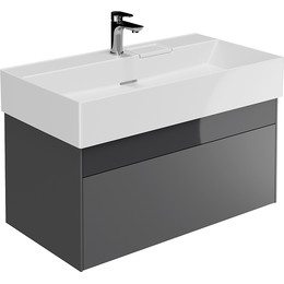 Тумба подвесная с раковиной Kerama Marazzi Logica 90 см LO.90.2\ST, стальной серый фото 
