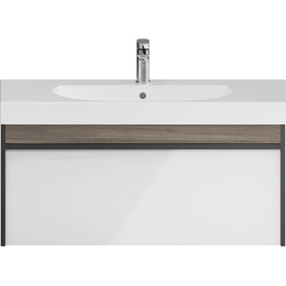 Тумба подвесная с раковиной Kerama Marazzi Modula 100 см MO.100.1+1\AR, арабика/белый фото 