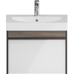 Тумба подвесная с раковиной Kerama Marazzi Modula 60 см MO.60.1+1\AR, арабика/белый фото 