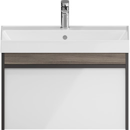 Тумба подвесная с раковиной Kerama Marazzi Modula 70 см MO.70.1+1\AR, арабика/белый фото 