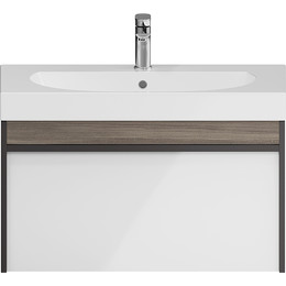 Тумба подвесная с раковиной Kerama Marazzi Modula 80 см MO.80.1+1\AR, арабика/белый фото 