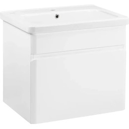 Тумба подвесная с раковиной Pestan Prestige 60 см PRS600T-CR (раковина Creavit 60) белый фото 