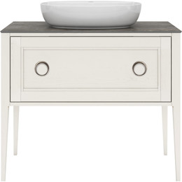 Тумба напольная со столешницей Kerama Marazzi Plaza Classic Neo 100 см PL.CN.100.1+1\WHT.M, белый матовый фото 