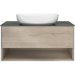 Тумба подвесная со столешницей Kerama Marazzi Plaza Modern 100 см PLB.M.100.1\OAK.O, дуб орегон фото 