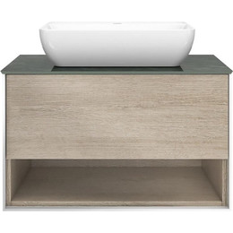 Тумба подвесная со столешницей Kerama Marazzi Plaza Modern 80 см PLB.M.80.1\OAK.O, дуб орегон фото 