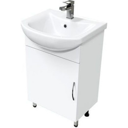 Тумба напольная с раковиной Mirsant Лайт 55 см, белый (тумба идёт в разобранном виде) фото 