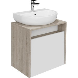 Тумба подвесная со столешницей Kerama Marazzi Pro 60 см PRO.60.1\WHT, дуб орегон/белый глянцевый фото 