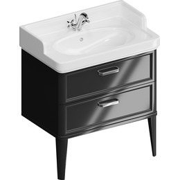 Тумба напольная с раковиной Kerama Marazzi Pompei Neo 80 см PO.N.80.2\BLK, черный глянцевый фото 