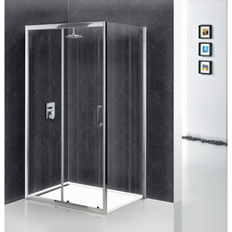 Душевое ограждение BelBagno 120x90 см UNO-195-AH-1-120/90-C-Cr, хром/прозрачное фото 
