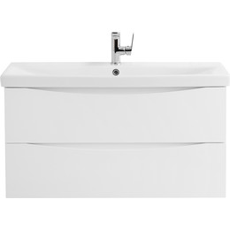 Тумба подвесная с раковиной BelBagno MARINO-CER-1000-2C-SO-BL-P 100 см, Bianco Lucido фото 