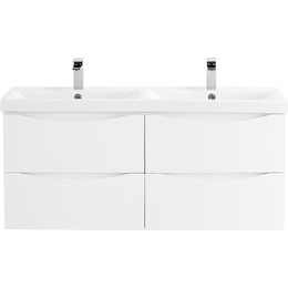 Тумба подвесная с раковиной BelBagno MARINO-CER-1200-4C-SO-2-BL-P 120 см, Bianco Lucido фото 