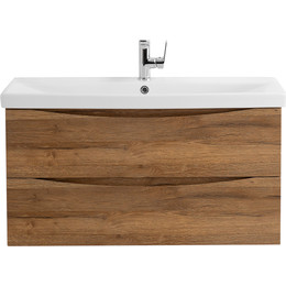 Тумба подвесная с раковиной BelBagno MARINO-CER-800-2C-SO-RR-P 80 см, Rovere Rustico фото 