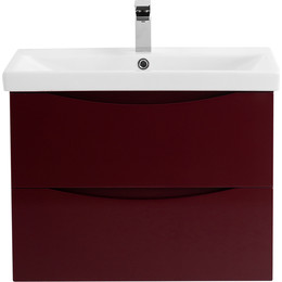 Тумба подвесная с раковиной BelBagno MARINO-CER-700-2C-SO-BRDL-P 70 см, Bordo Lucido фото 