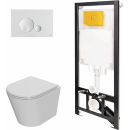 Инсталляция Oli 80 Eco с подвесным безободковым унитазом Point Виктория 886914GBO1+PN41061 фото 