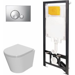Инсталляция Oli 80 Eco с подвесным безободковым унитазом Point Виктория 886914GBOO+PN41061 фото 