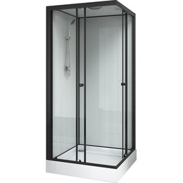 Душевая кабина Loranto Neo 90x90 см CS-22110, чёрный/прозрачное фото 