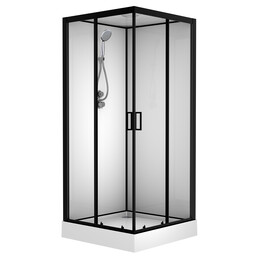 Душевая кабина Loranto Neo 90x90 см CS-22110, чёрный/прозрачное фото 