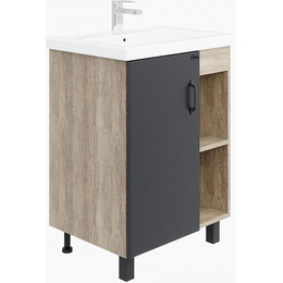 Тумба напольная с раковиной Onika Тимбер 60 см 106116, серый матовый/дуб сонома фото 