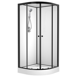 Душевая кабина Loranto Neo 90x90 см CS-22109, чёрный/прозрачное фото 